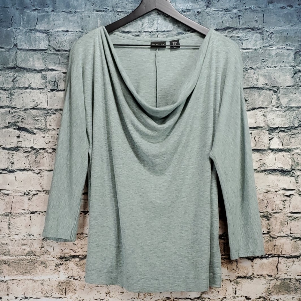 Rachel Zoe | Cozy Draped Neckline T-Shirt Top